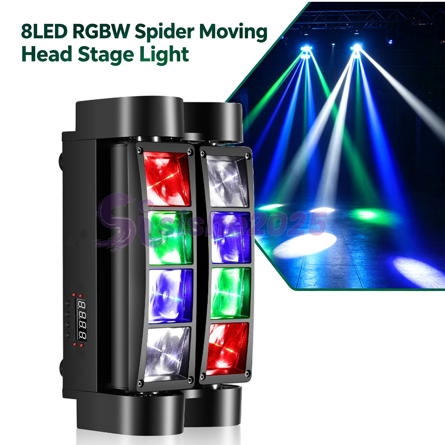80W 8LED RGBW Spider Moving Head Stage Lighting Beam DMX Disco Party DJ Lighting