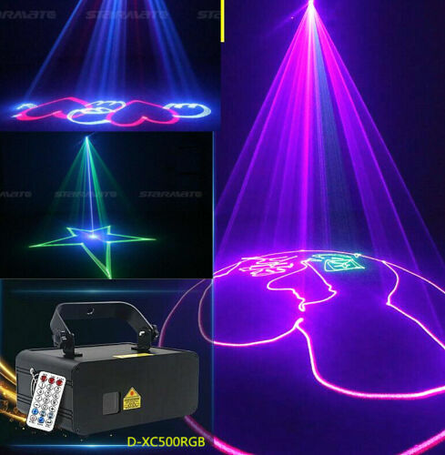 TOP DMX Full Color 3D Animation RGB 500mW Laser Beam DJ Christmas Stage Light KK