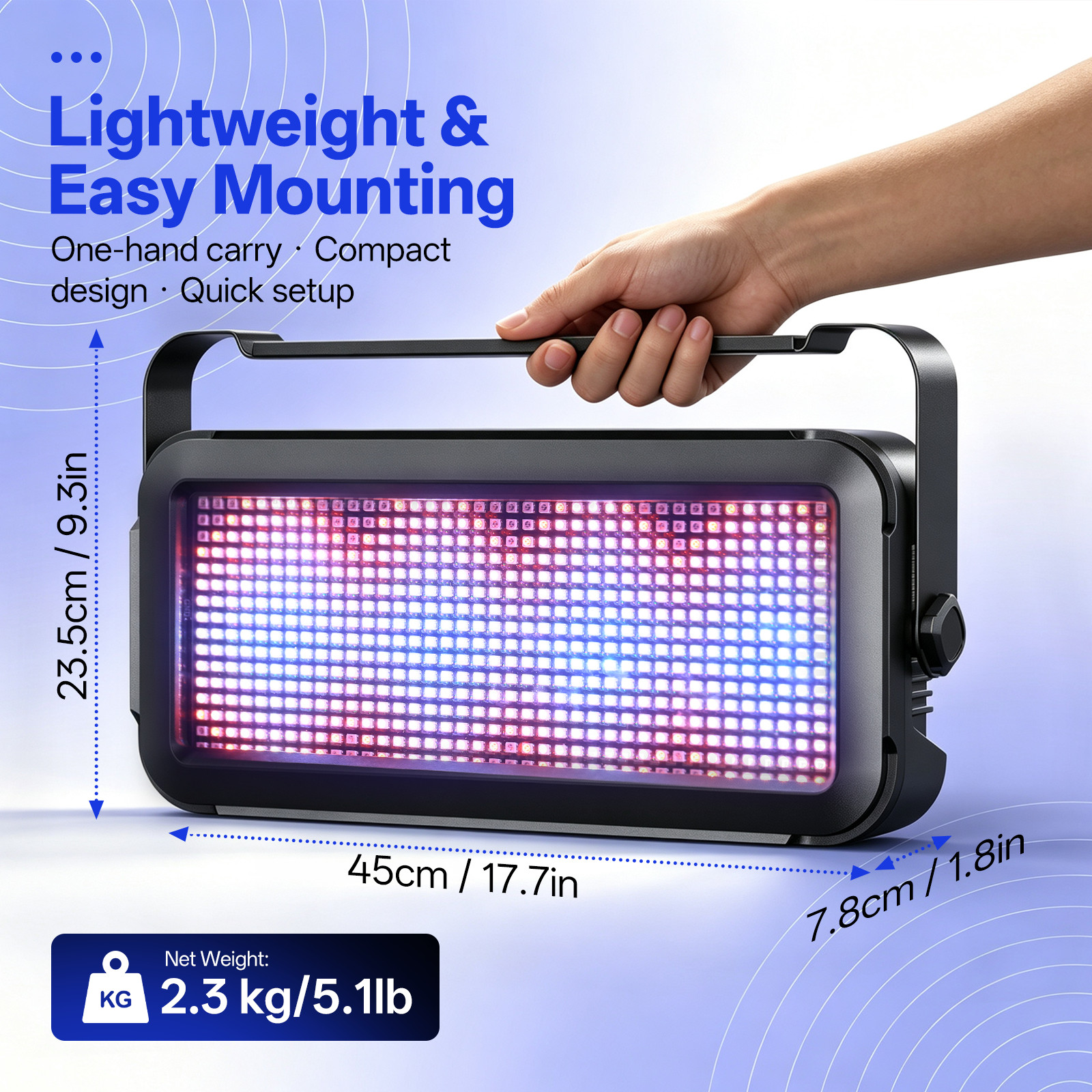 RGB LED Wash Strobe Light 120W 640 LEDs DMX512 RDM Sound Activated Party Light