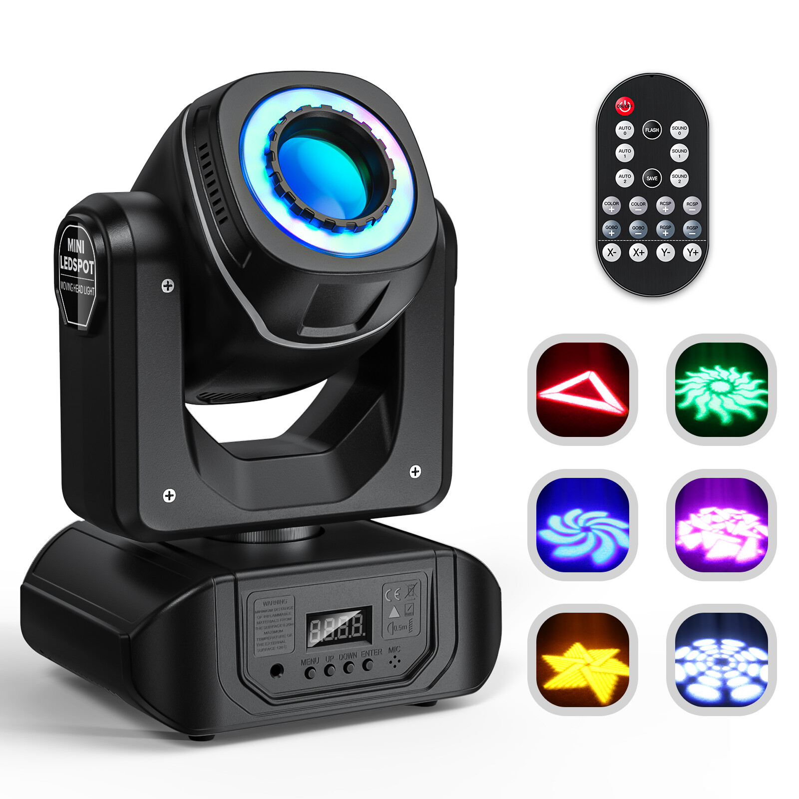 4PCS 120W LED Moving Head Lights DMX RGBW 8Gobos Beam Stage DJ Disco Lighting