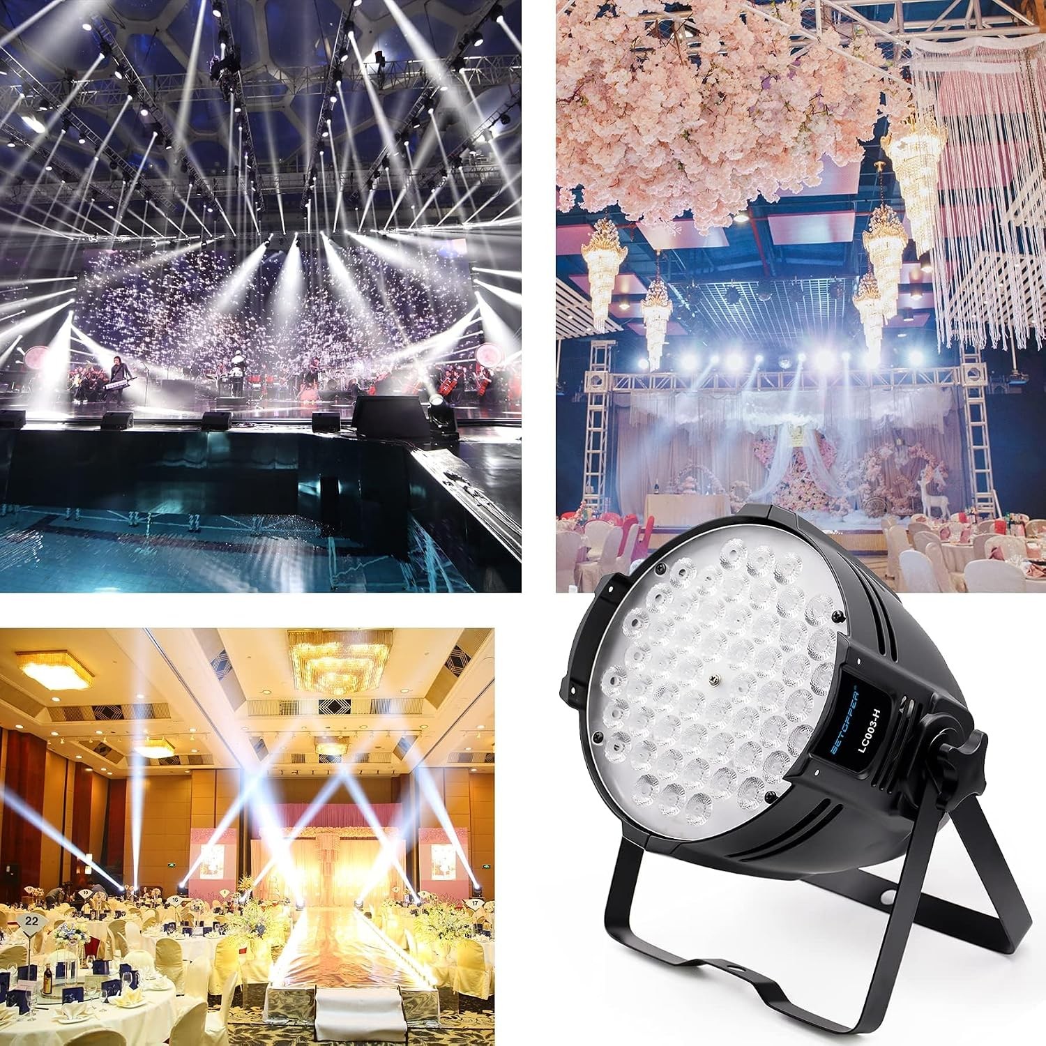 Stage Light DJ Washing Strobe Lights 54 LED Super Bright 5000 Lumens Par Light