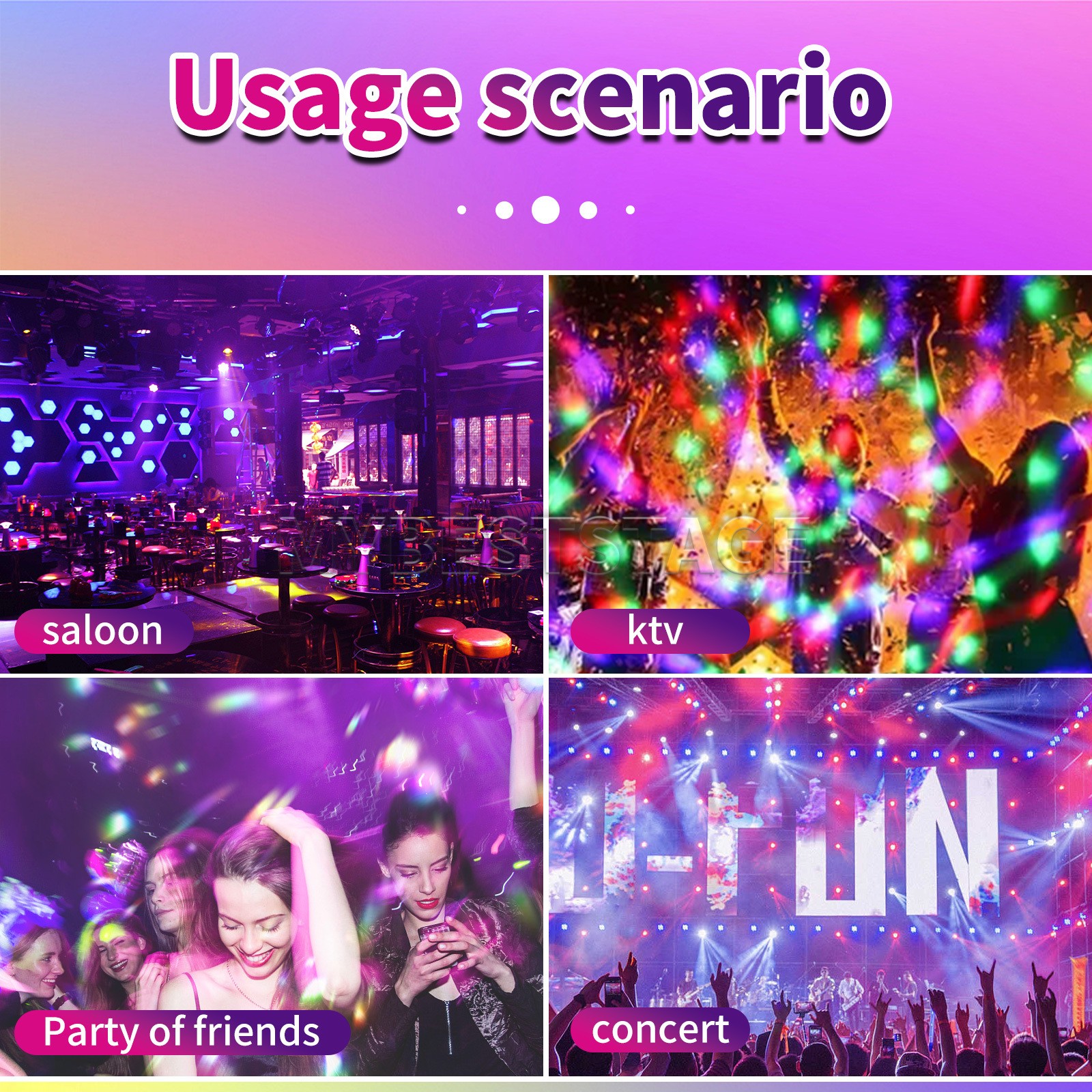 Party Magic Disco Ball Light LED Club RGB Rotating DJ Stage Lighting with Remote