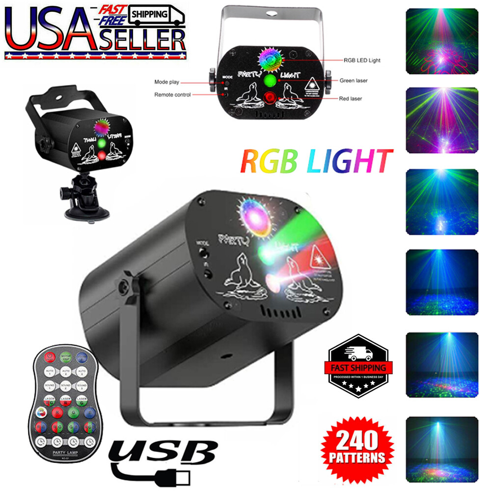 1024Pattern Projector LED RGB Laser Stage Light DJ Disco KTV Show Party Lighting