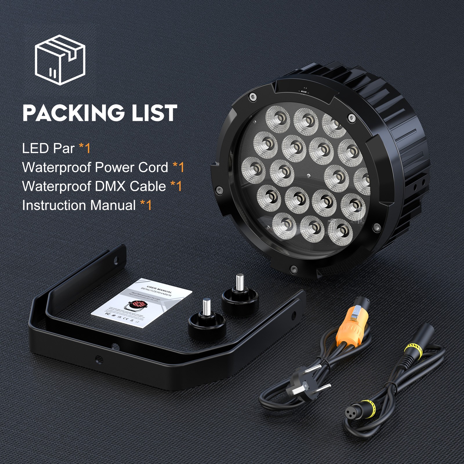 24 x15W Waterproof RGBWA UV LED Par Stage Lighting DMX DJ Par Can Wash Light