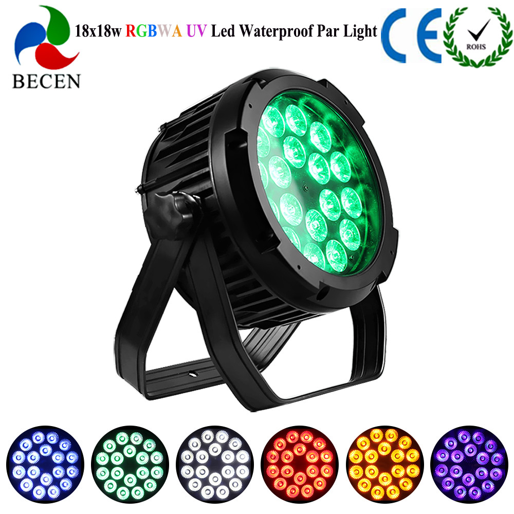 New Vesion Outdoor 18x18W 6in1 LED Par Light IP65 Wedding Yard Flat PAR Can