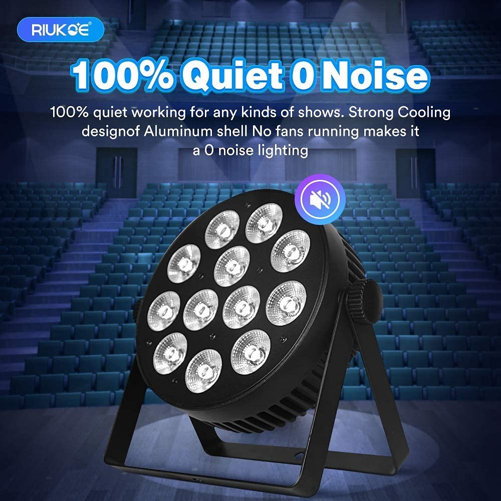 RIUKOE Stage Light Led Par Aluminum Cast Fanless Accent Light DMX RGBW 96W Dj Li