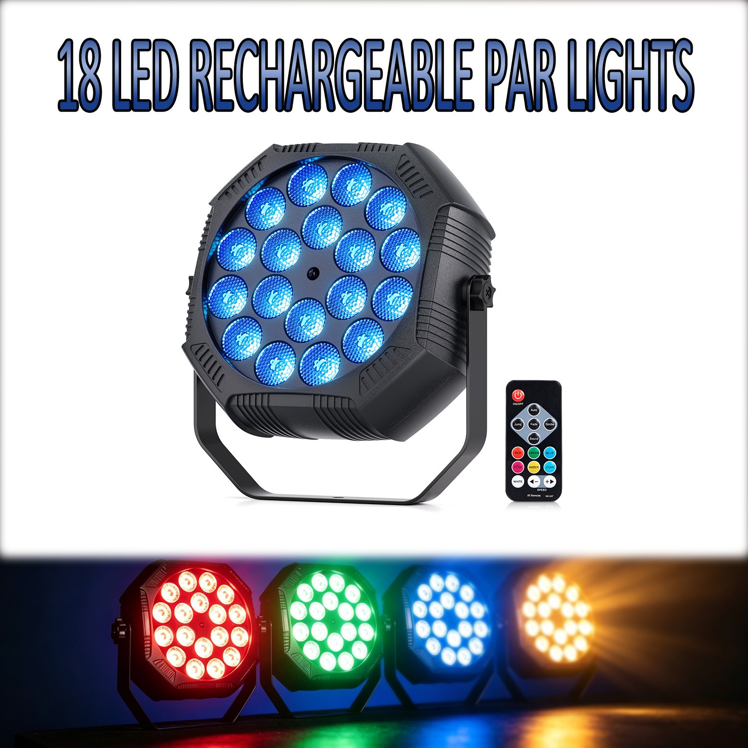 LED Par Can Uplight RGB Battery Powered Stage Light 90W Wireless Party Wedding