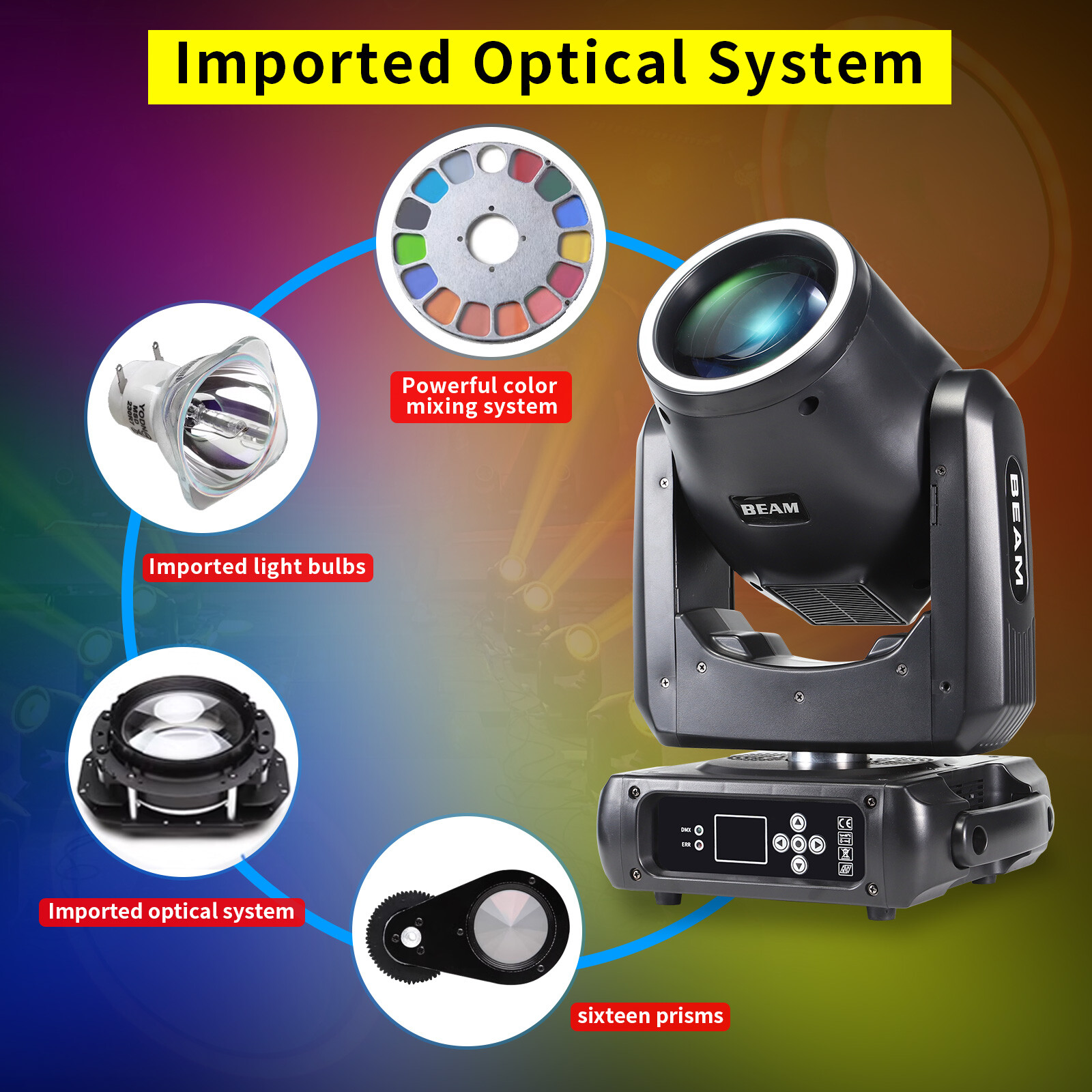 Mini 230W Moving Head Light Beam 7r With Halo Light DMX512 for Bar Dj Show