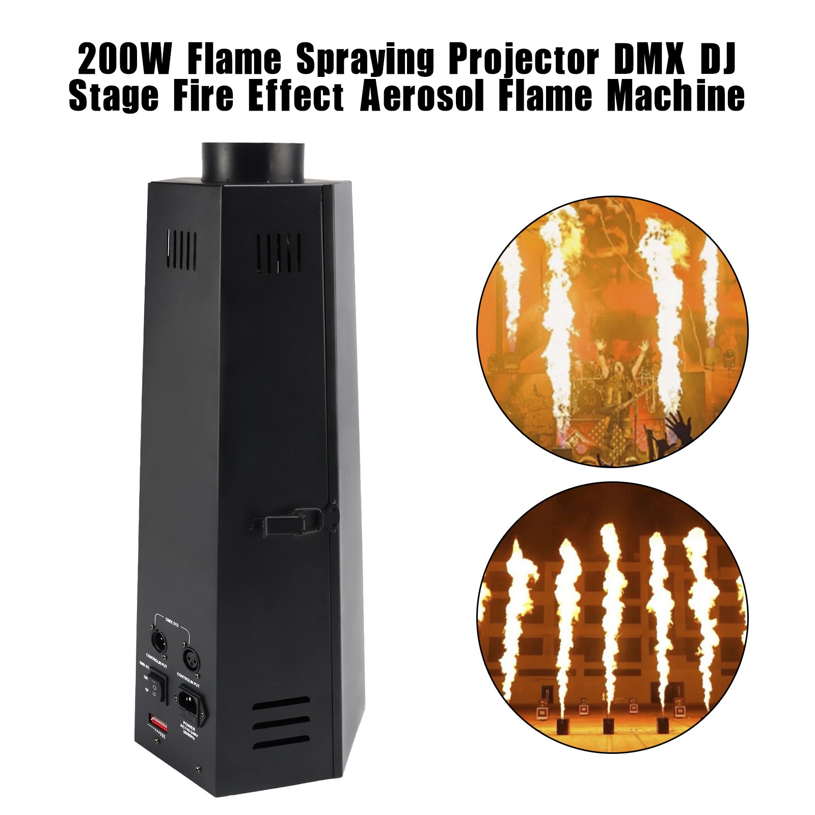 200W Flame Spraying Projector DMX DJ Stage Fire Effect Aerosol Flame Machine US