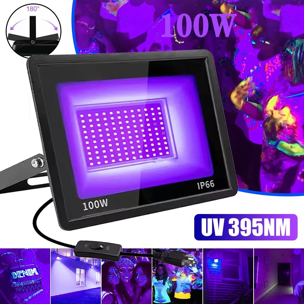 2PCS UV Black Light 100W Bar UV LED Stage Blacklight for Party DJ Club Halloween
