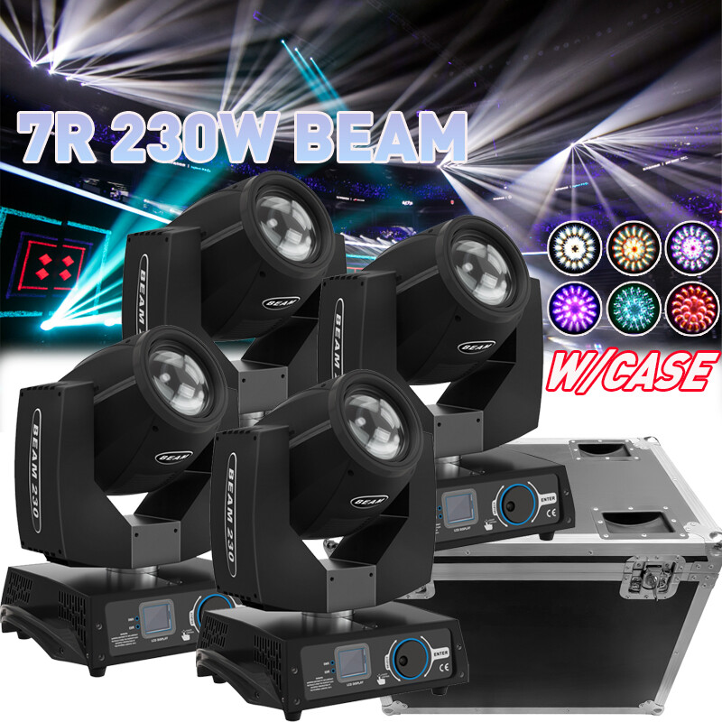4pcs 230W 7R Beam Moving Head Light RGBW 16Prism DMX Sharpy Strobe Stage Light