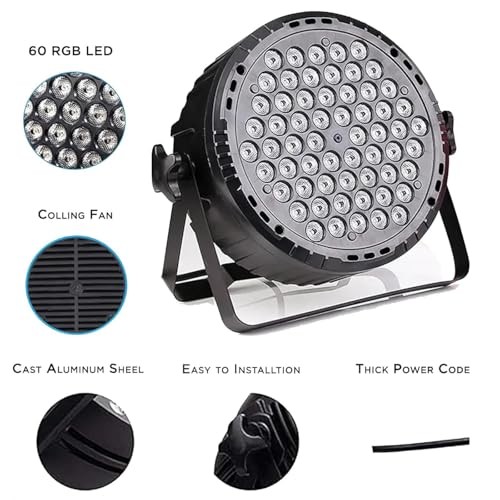 Stage Lights 60 LED DJ Par Lights 90W RGB Color Changing – Sound 1 pack