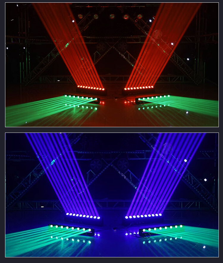2pcs 8 Eyes 8x12W RGBW 4in1 DMX Moving Head LED Beam Bar Light for Disco DJs Bar