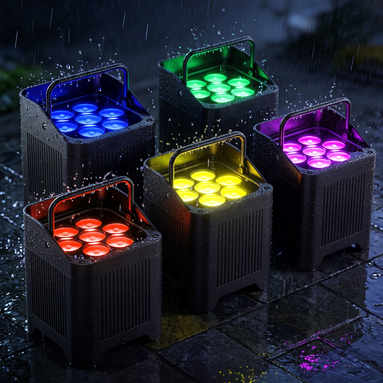 140W IP65 Waterproof Par Light RGBWA+UV Battery Outdoor APP DMX Party Show Bar