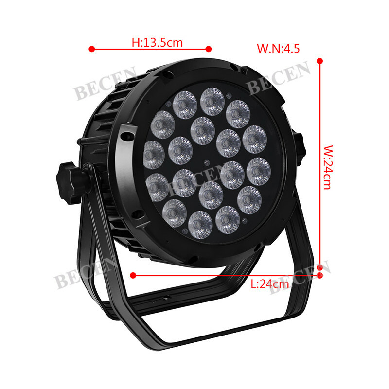 New Vesion Outdoor 18x18W 6in1 LED Par Light IP65 Wedding Yard Flat PAR Can