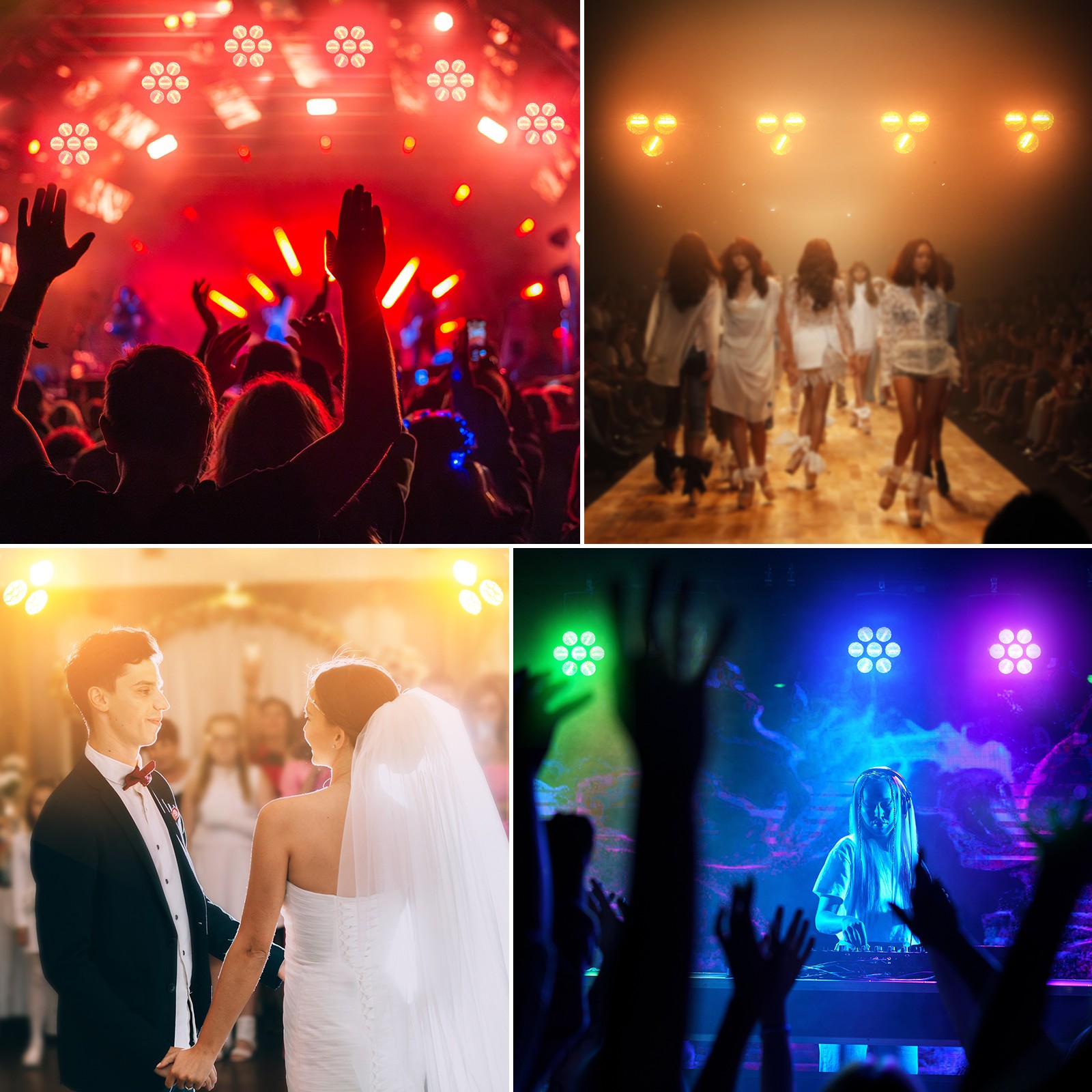 7-LED 490W COB Linear Vintage Light Stage Lighting for DJ Concert Party Weddings