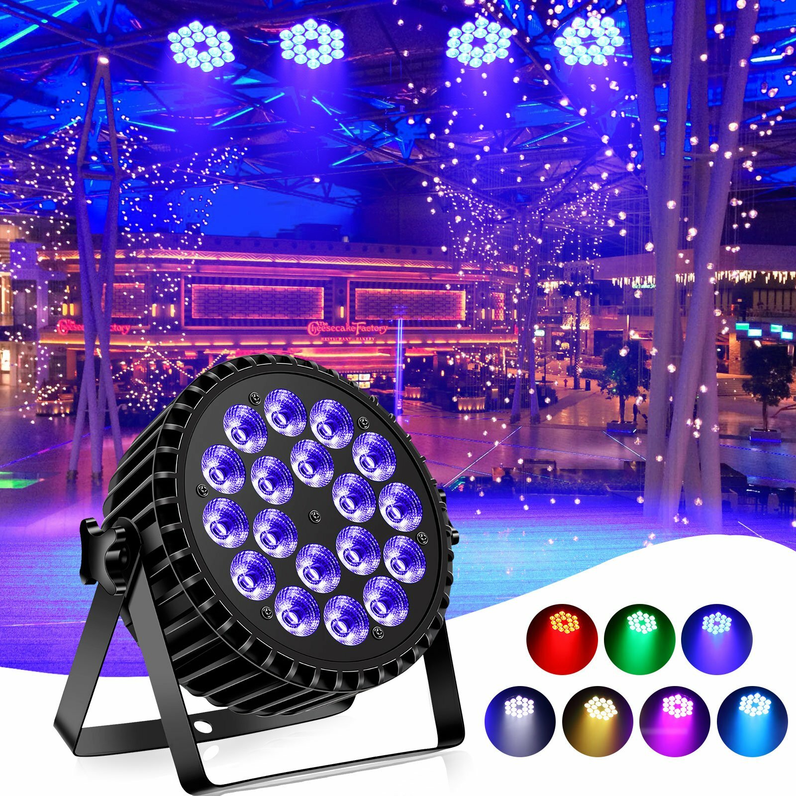 2X 200W Metal Shell Par Can Stage Light DMX RGBW LED Party Disco Show Lighting