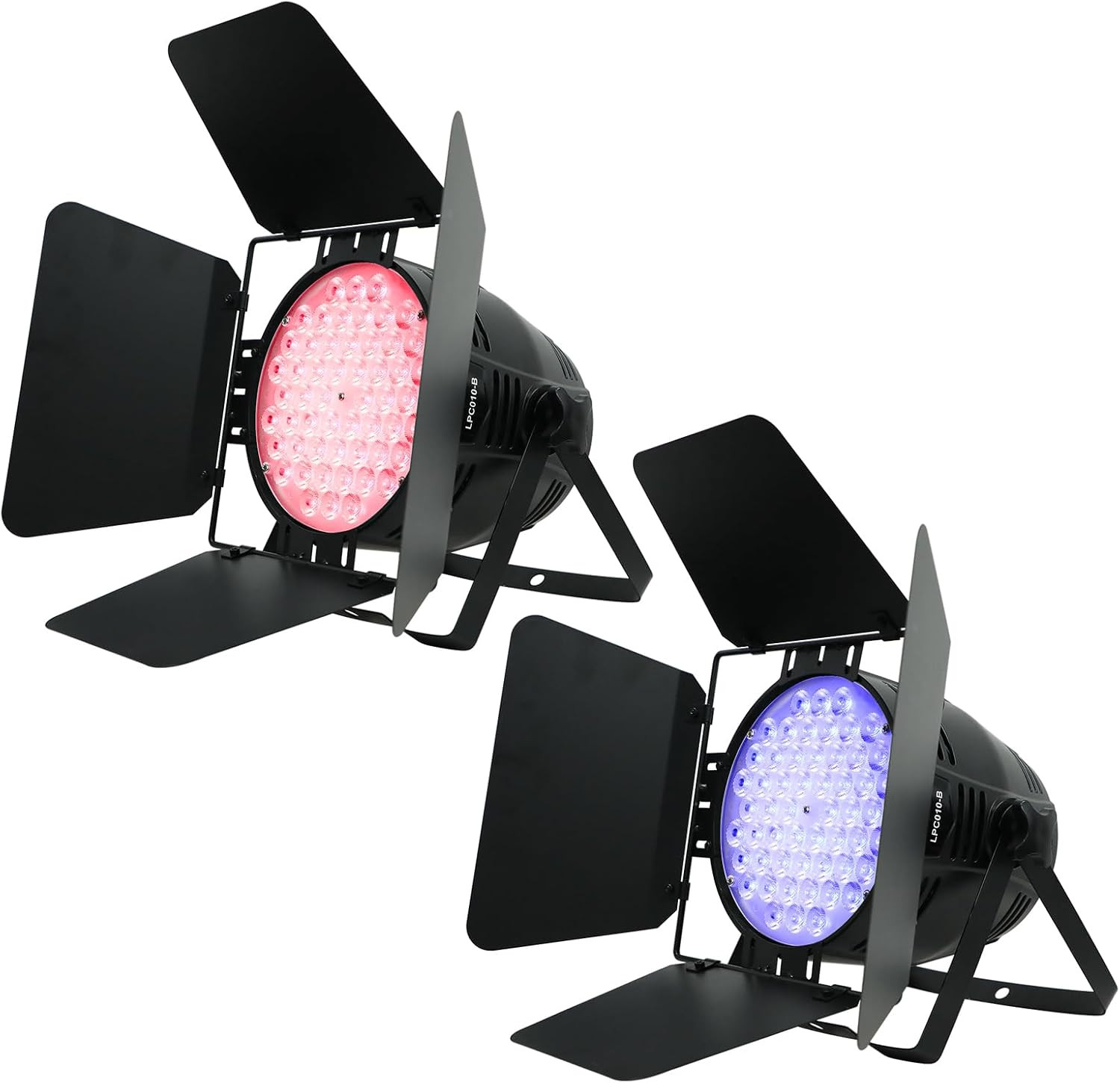 54X4W High CRI Par Light with Barn Doors, CRI/RA 90 RGBW 4 in 1 Ultra-Bright LED