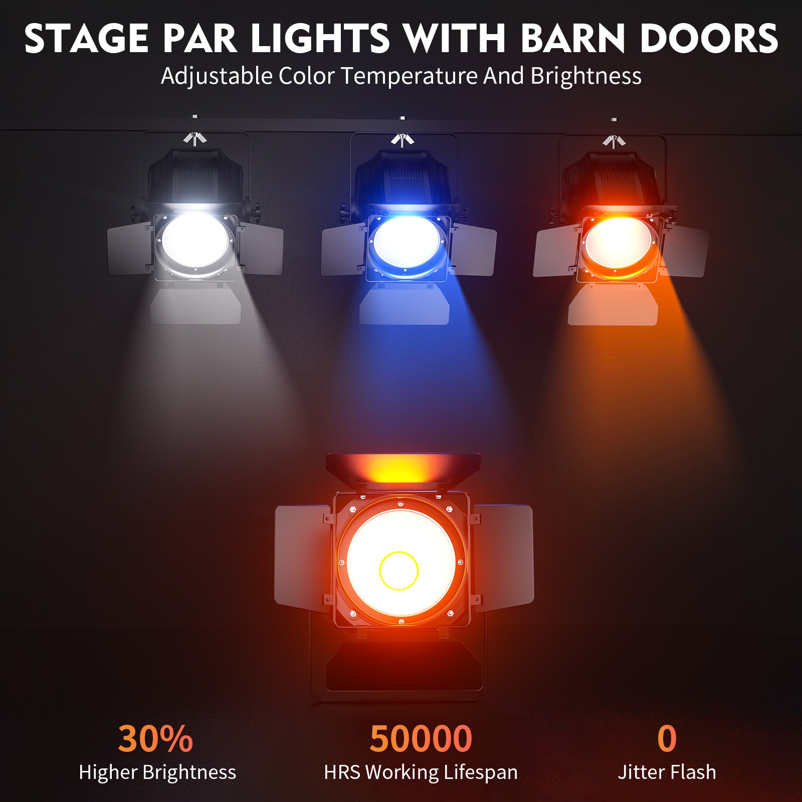 200W COB LED Par Stage Light DMX Audience Blinder DJ Disco Party Lights w/ Panel