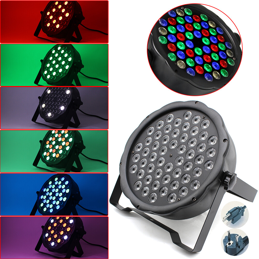 12Pc 54x3W LED Stage Par64 Light 162W DMX512 7CH RGBW Stage Washer Wedding DJ US