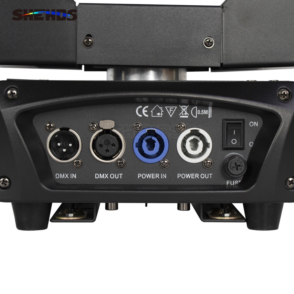 SHEHDS 4PCS 19x15W LED Zoom RGBW Moving Head Light Wash DMX512 Party Bar Disco