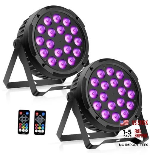 18LED Stage Par Can Lights: 72W RGBW 4IN1 Color Changing – Remote DMX Control
