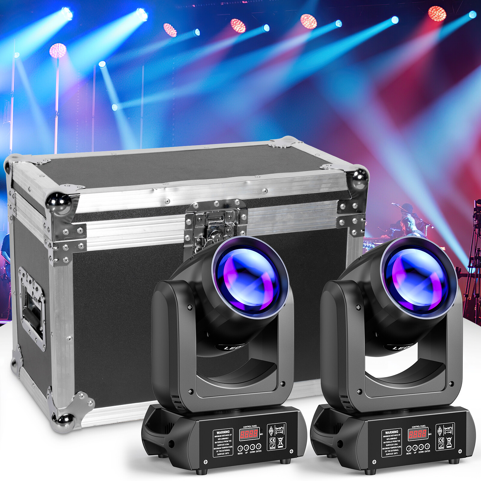 4PCS 150W 6+12 Prism Moving Head Lights 8 GOBOs 8 Colors Disco Stage Beam Light