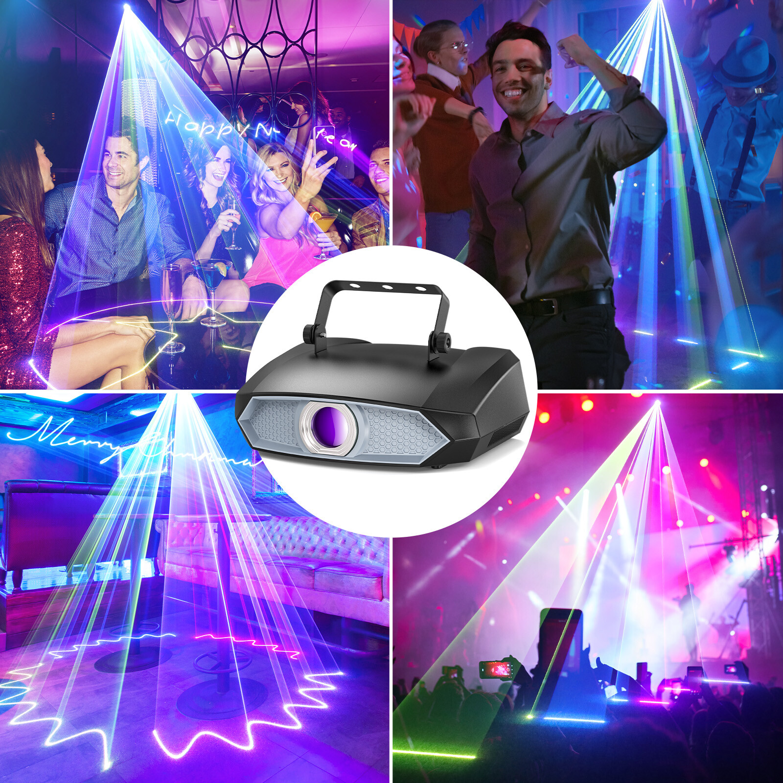 RGB Animation DJ Laser Lights Projector Effect Light DMX LED Stage Lighting Club