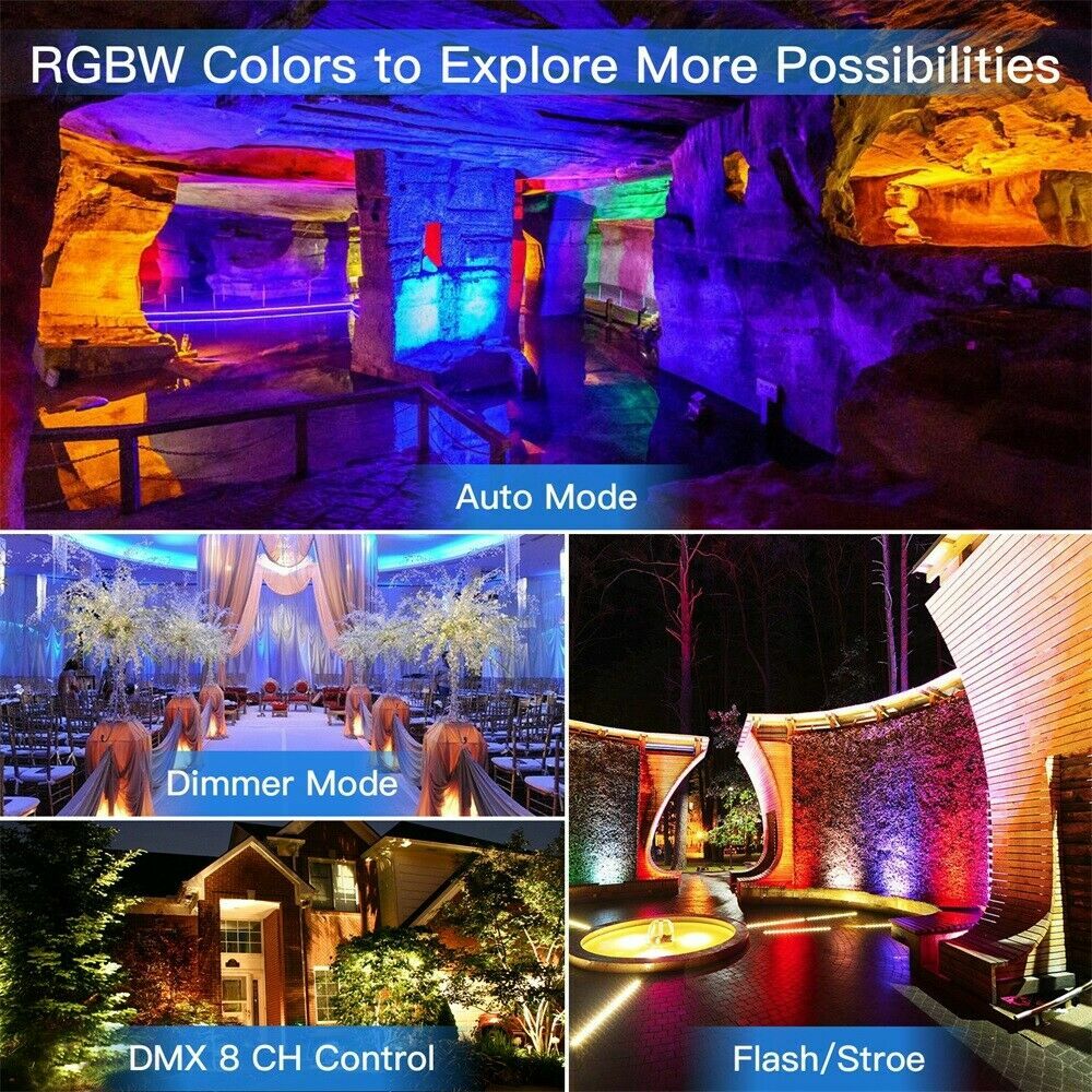 270W RGBW 18 LED Par Stage Light Waterproof IP65 DJ Lights DMX512 Strobe Beam US