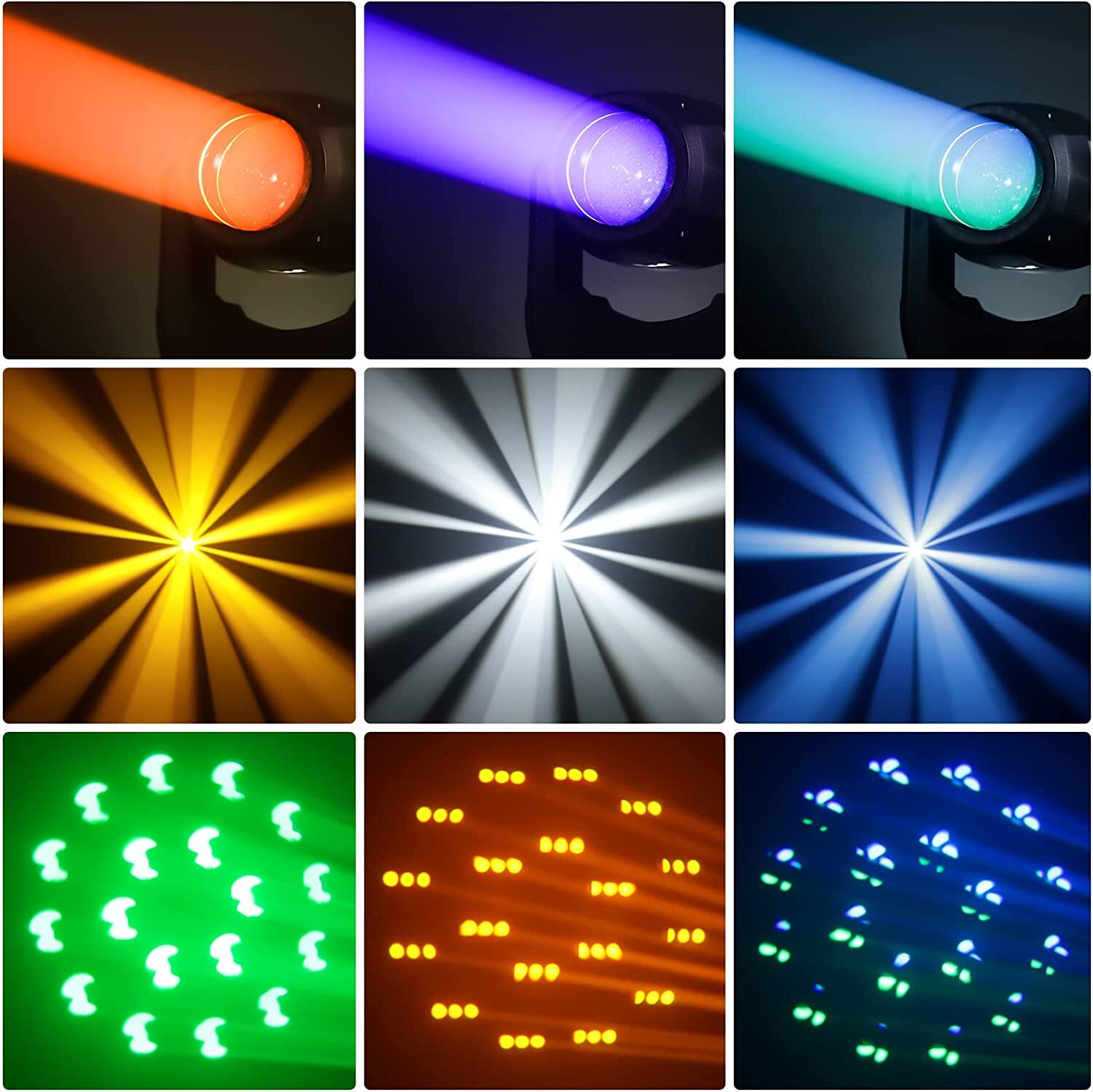 UKING 230W Moving Head Light LED Prism Beam Stage Lighting DMX Disco Party Light