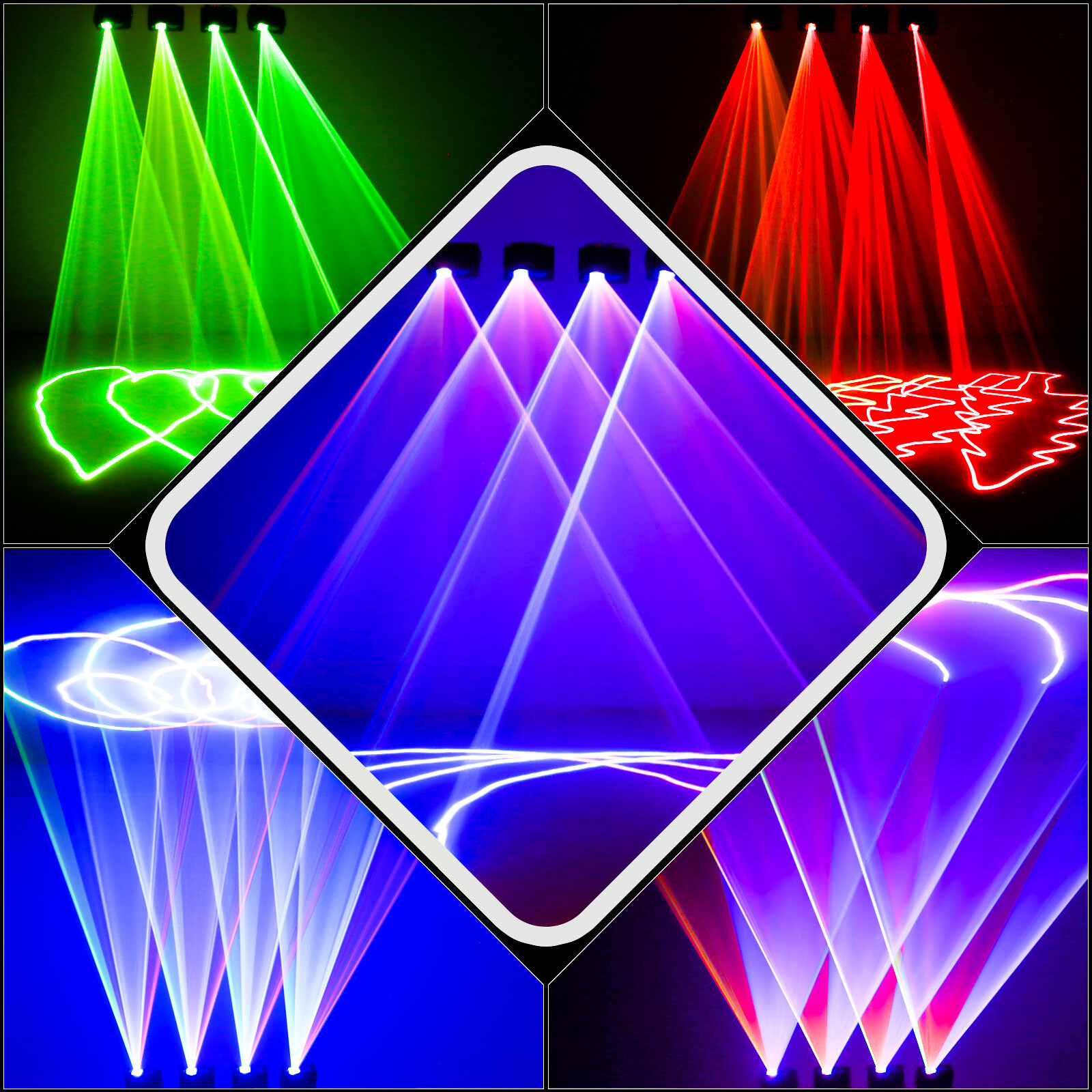 500mW Projector RGB Laser Stage Light DJ Disco Party Show Xmas Event Effect Lamp