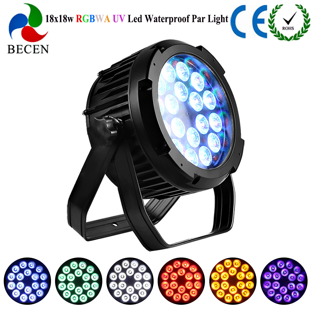 New Vesion Outdoor 18x18W 6in1 LED Par Light IP65 Wedding Yard Flat PAR Can