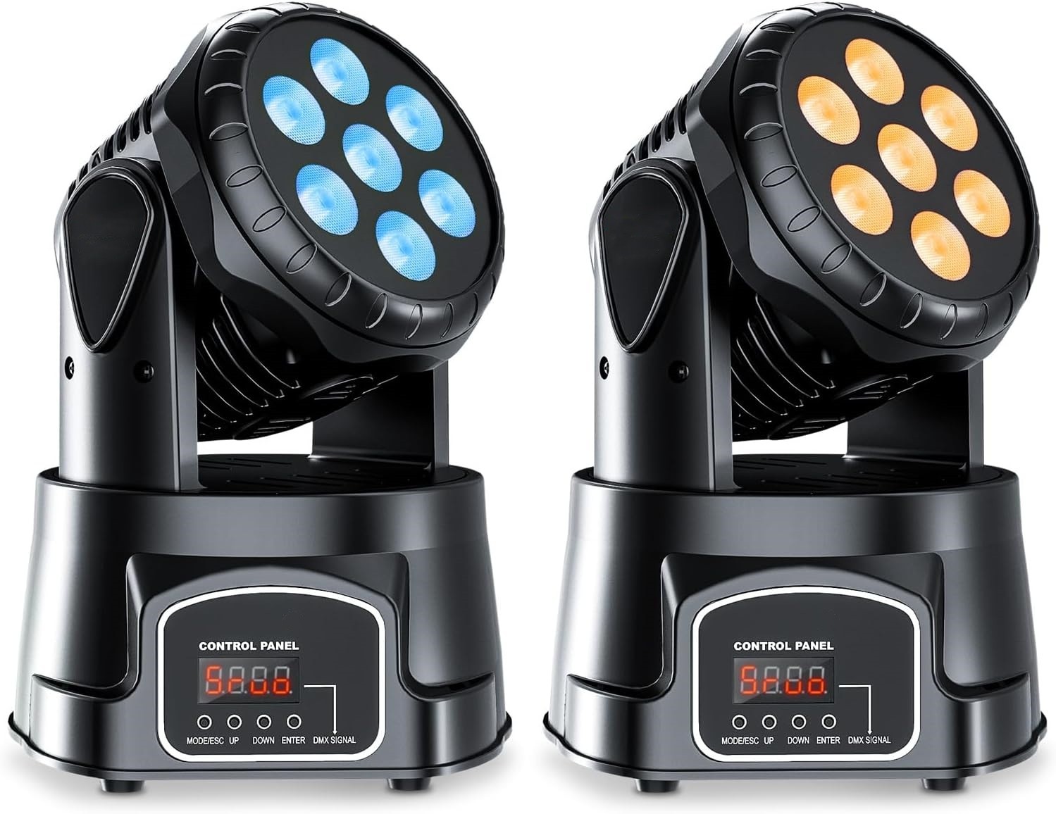 105W Mini Moving Head Lights 7LED RGBW DMX Stage Lights Lighting Disco DJ Party