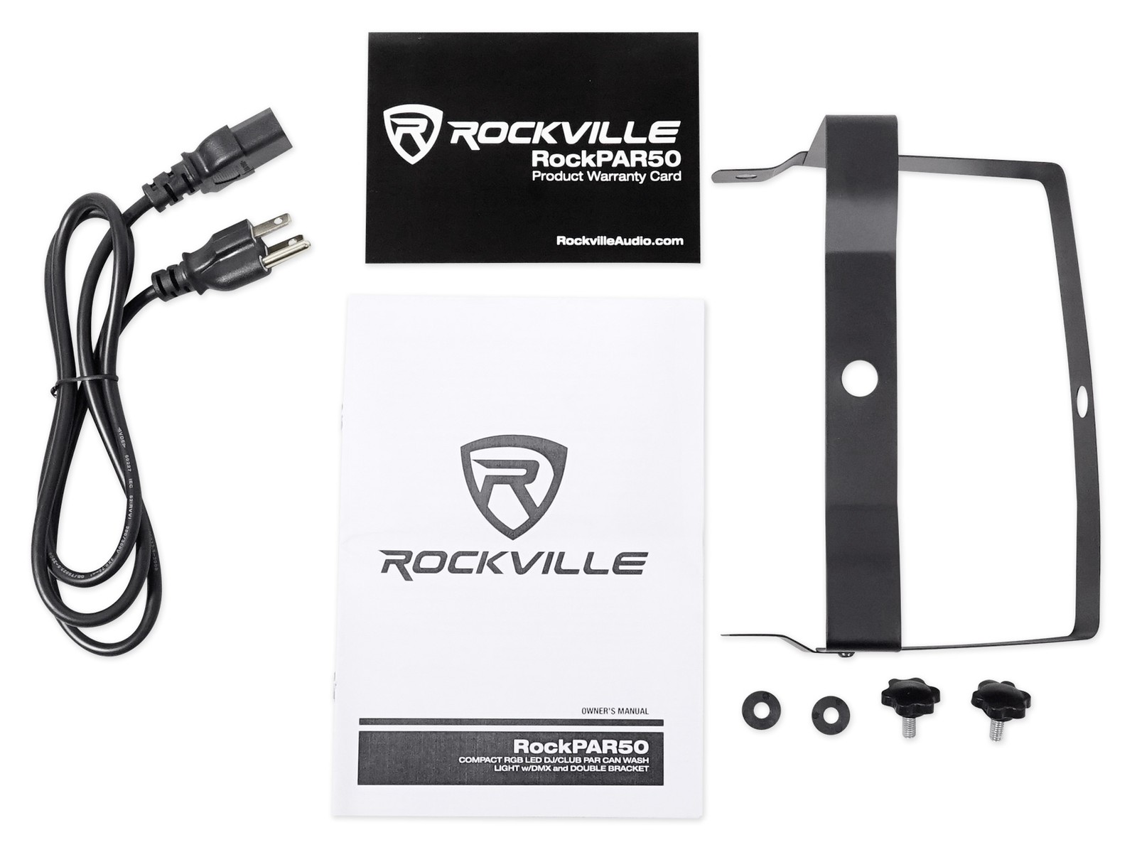 Rockville RockPAR50 LED RGB Compact Par Can DJ/Club DMX Wash Light+Cable