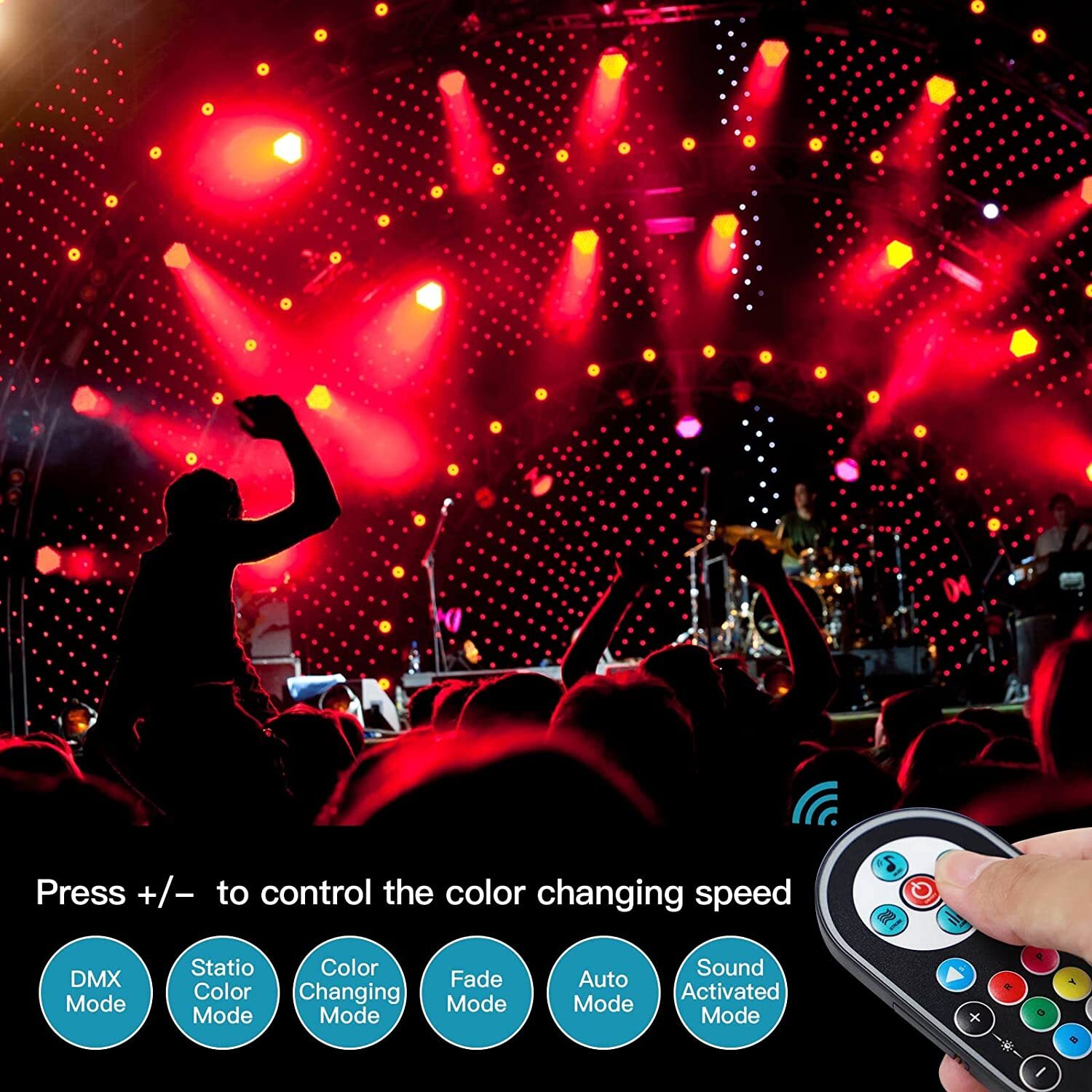 1-10Pcs 36LED RGB Par Light DMX Remote DJ Party Show Stage Lights W/Tripod Stand
