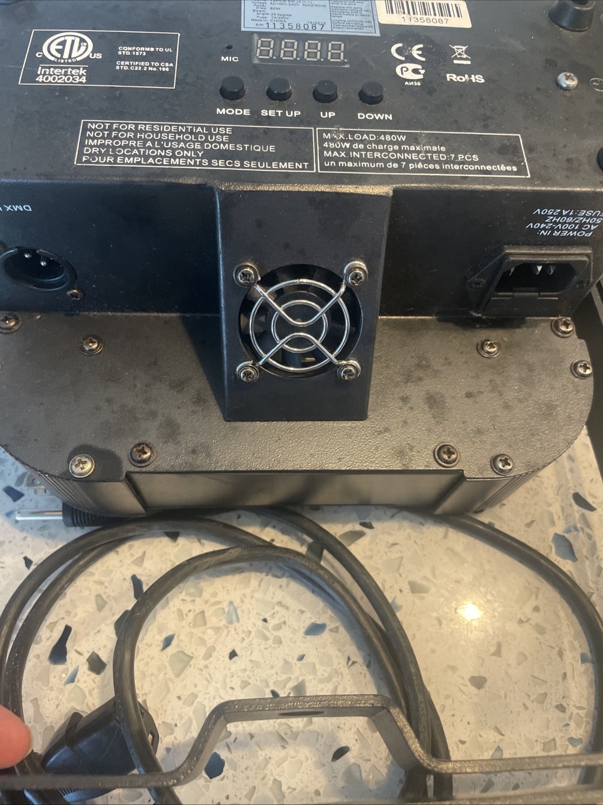 Two American DJ Flat Par QA12X LED Stage Lights w/ Power Cable Incl