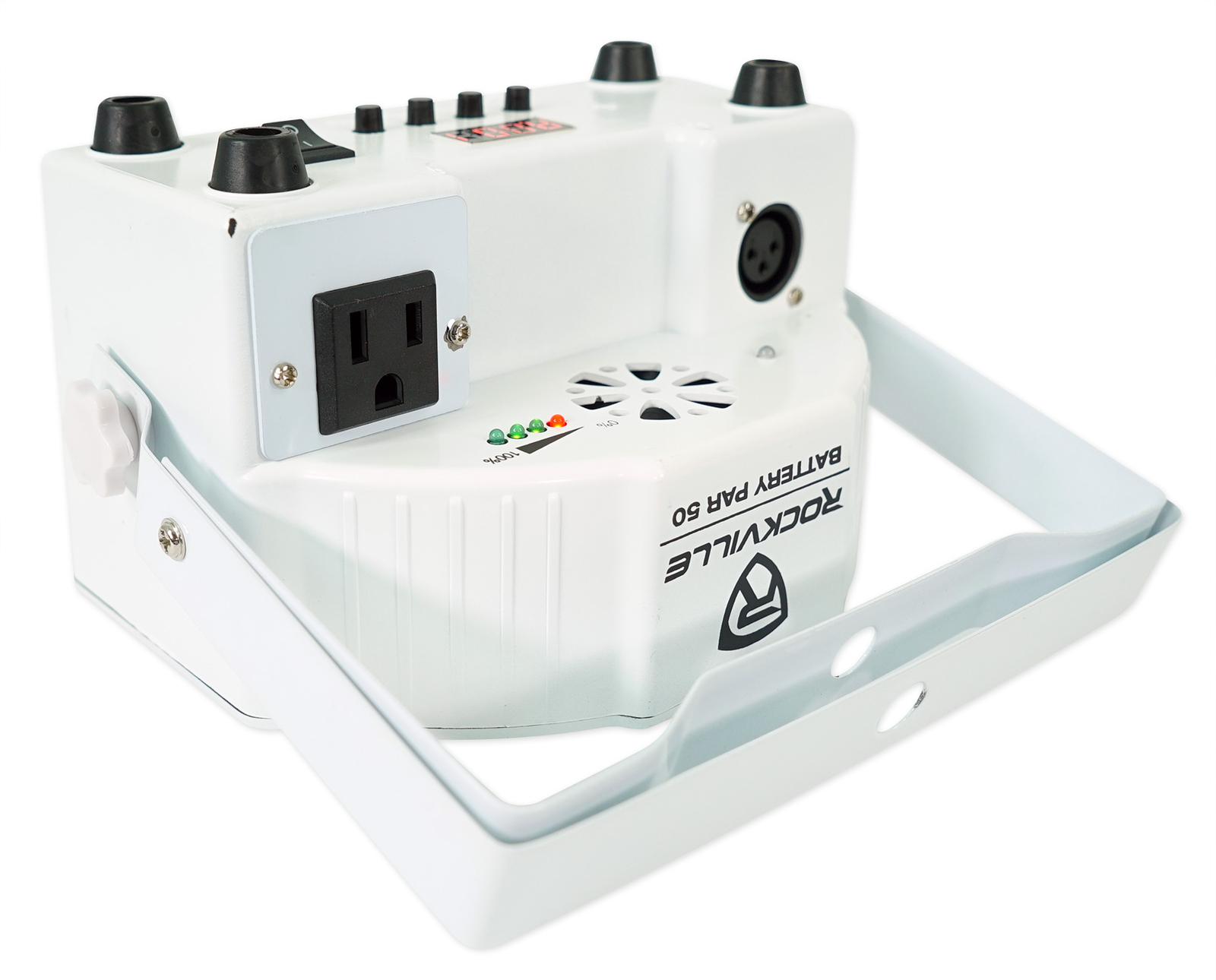 Rockville BATTERY PAR 50 White Rechargeable LED DMX DJ Club Wash Up-Light+Remote
