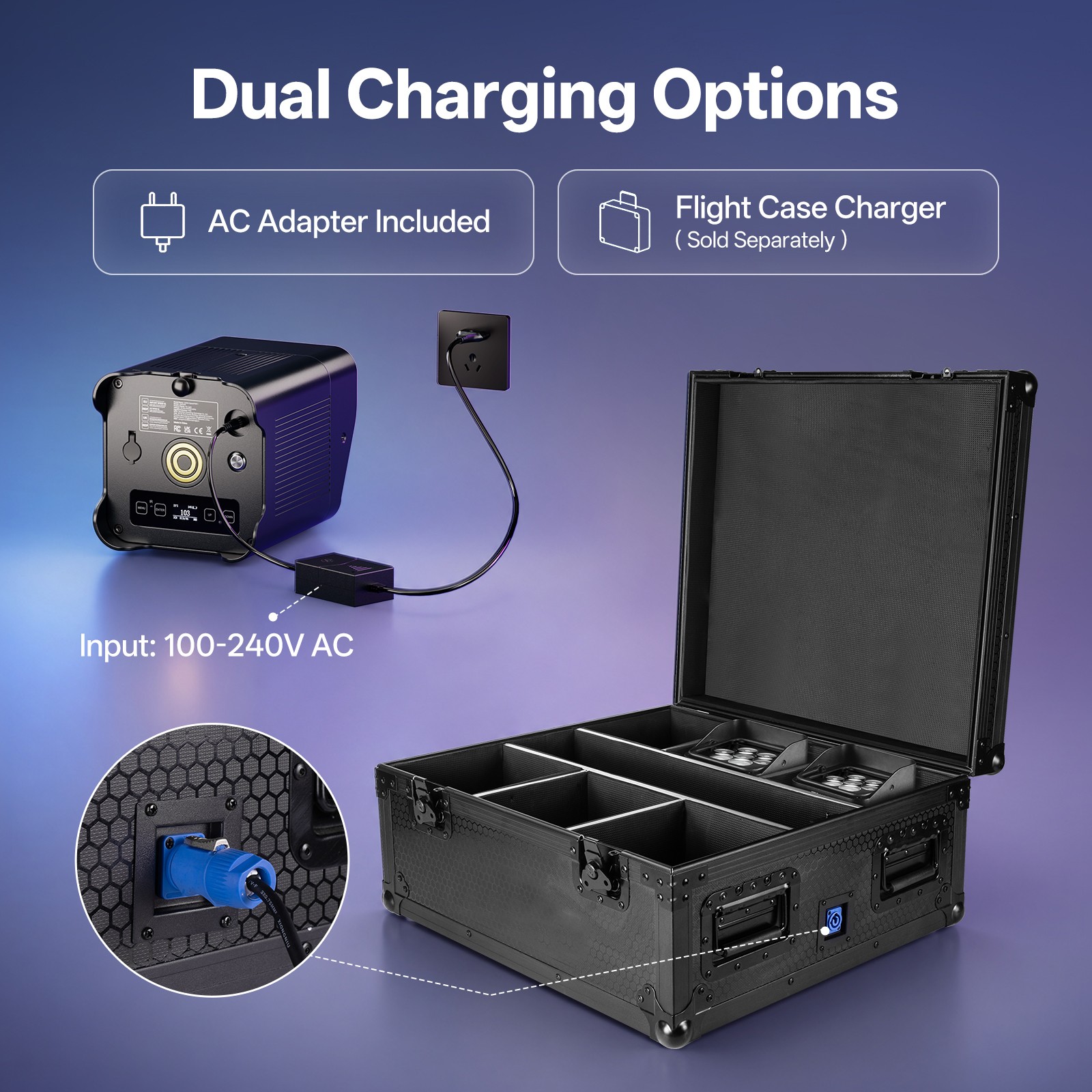 140W Waterproof RGBWA+UV Rechargeable Battery Wireless DMX Par Stage Light Party