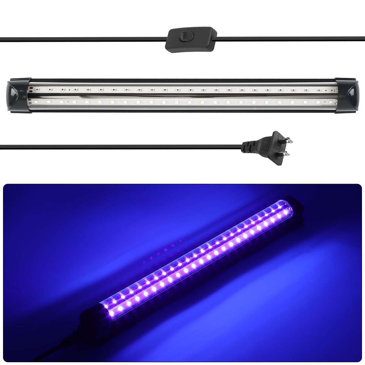 48LED UV Black Light Bar Fixtures Ultraviolet Lamp Strip US Plug DJ Party Club
