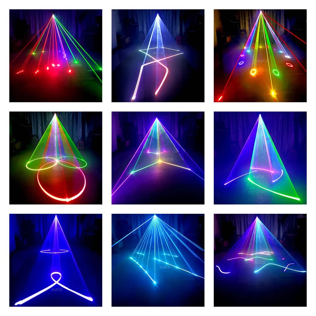 3W Laser Lights Stage Projector RGB iOS Android App Animation DMX DJ Party Show