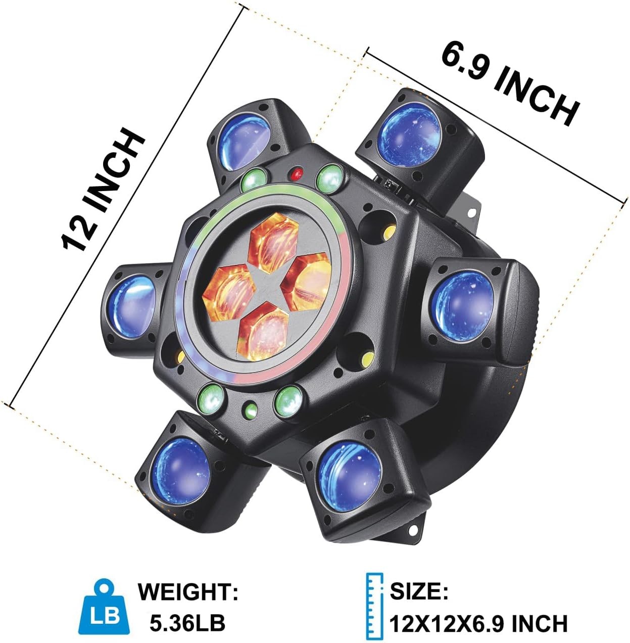 6 Arms Stage Light LED Moving Head Beam Light Bee Eye Laser DJ Disco Party Club