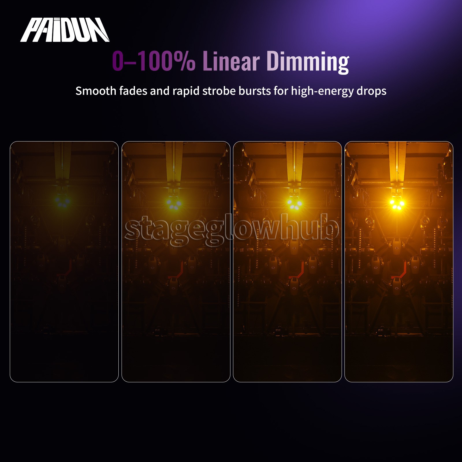 PAIDUN 120W RGBW Laser Moving Head Stage Light Rotation Beam Strobe DJ Disco Bar