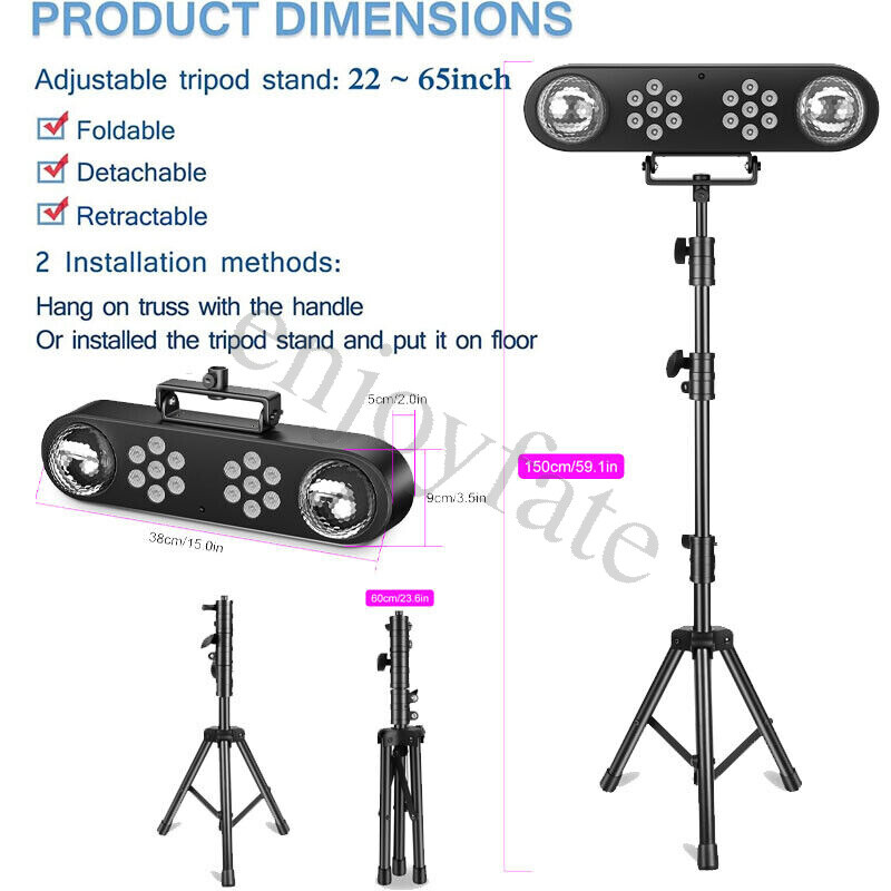 HOLDLAMP RGBW DJ Lights with Stand Telbum Party Bar Light Set Mobile Stage Light