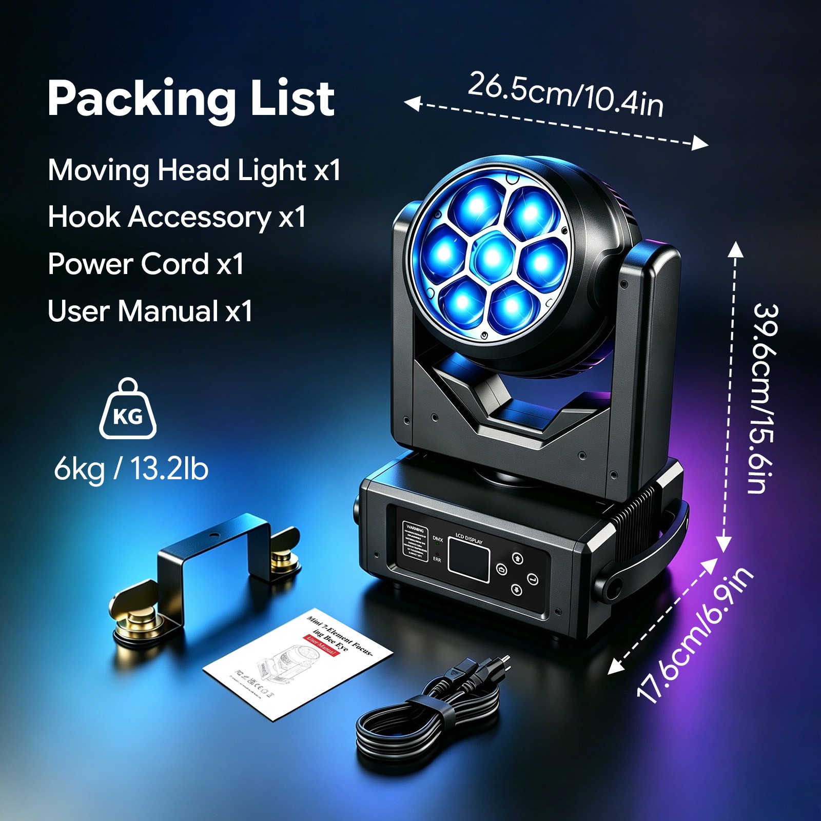 4PCS 200W LED Bee Eye Zoom RGBW Moving Head Light Wash DMX512 Party Bar Disco