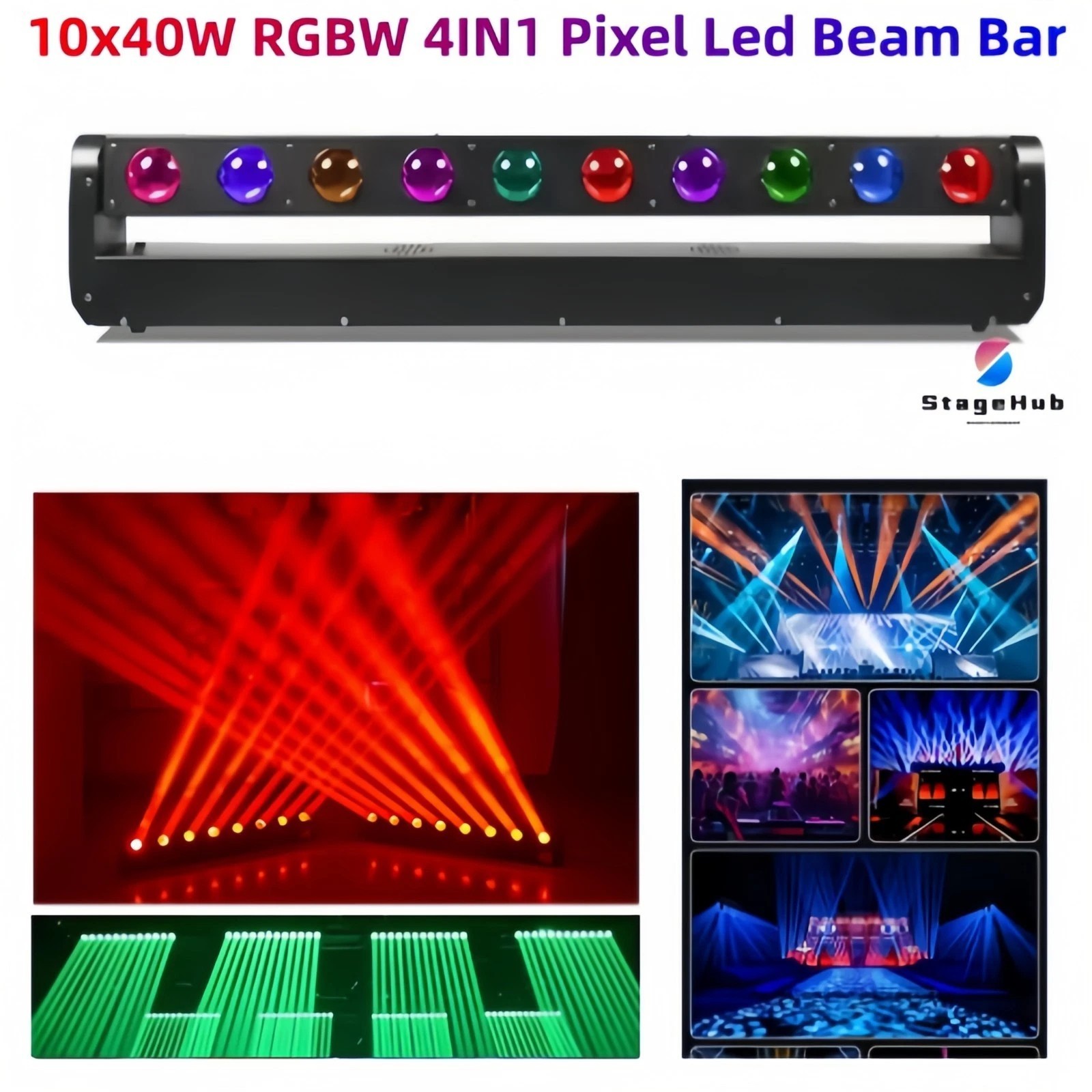 2pack 10*40w 4in1 RGBW LED beam moving head led bar light stage lighting for dj