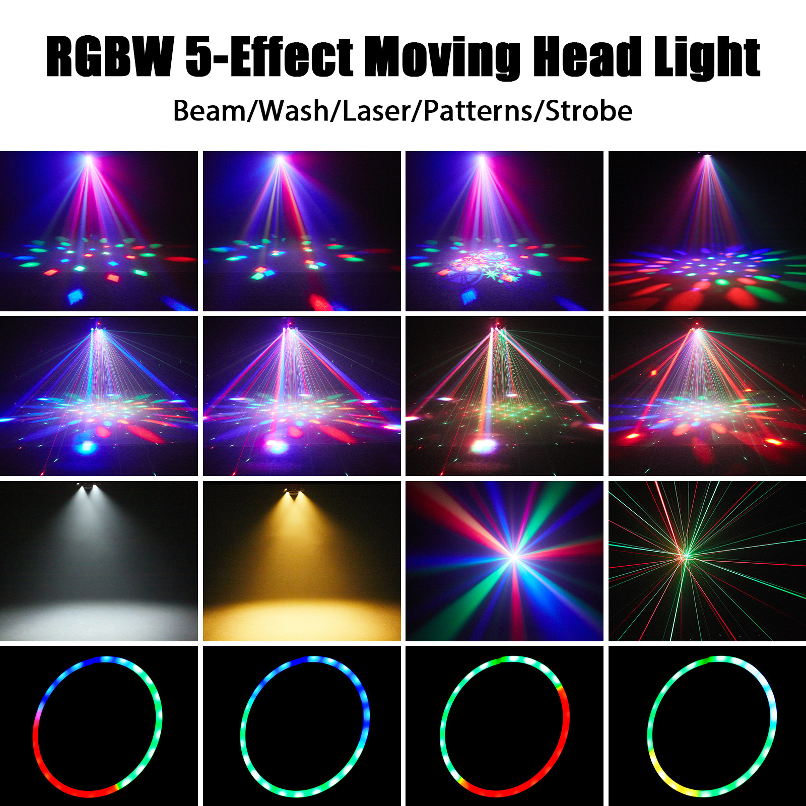 6 Arms Laser RGBW LED Moving Head Light Disco Stage Lighting Beam 150w