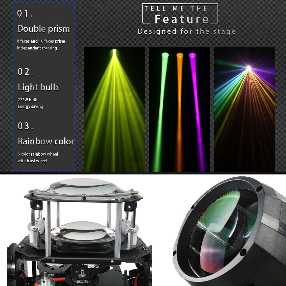 2PCS 275W 10R Bulb Beam Gobo Moving Head Lighting Stage Light DMX512 KTV Show