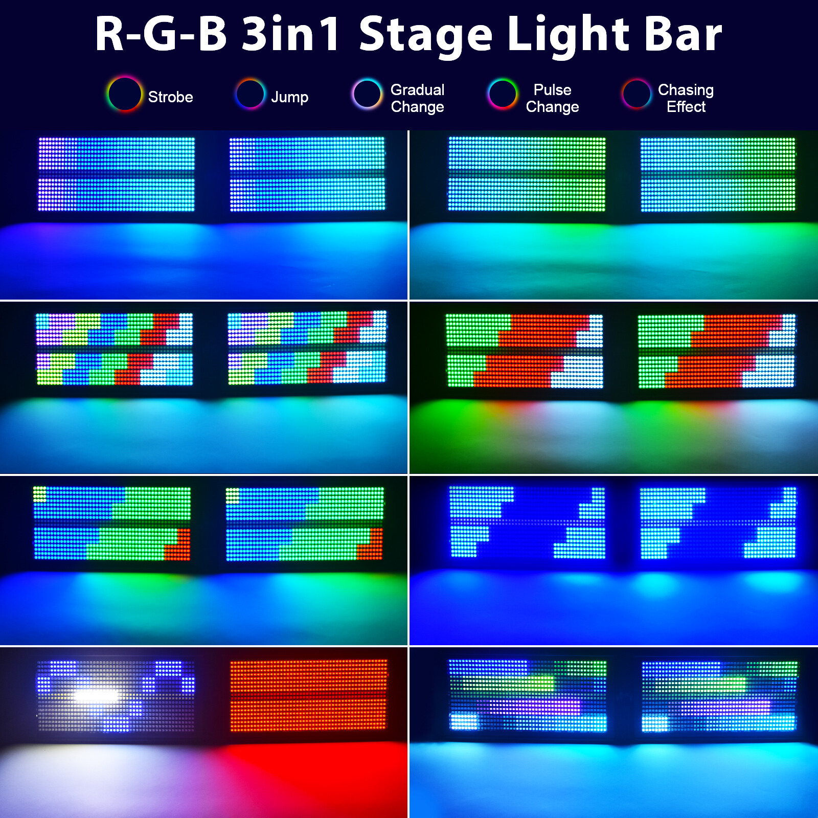 10X 200W RGBW 768LED Wall Washer Light Strobe DMX Stage DJ Beam Light Party Show