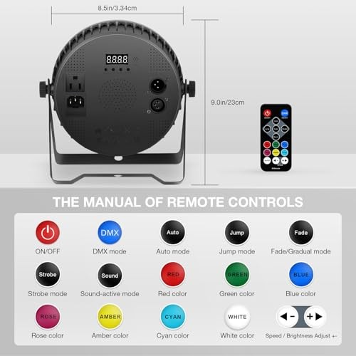 18LED Stage Par Can Lights: 72W RGBW 4IN1 Color Changing – Remote DMX Control