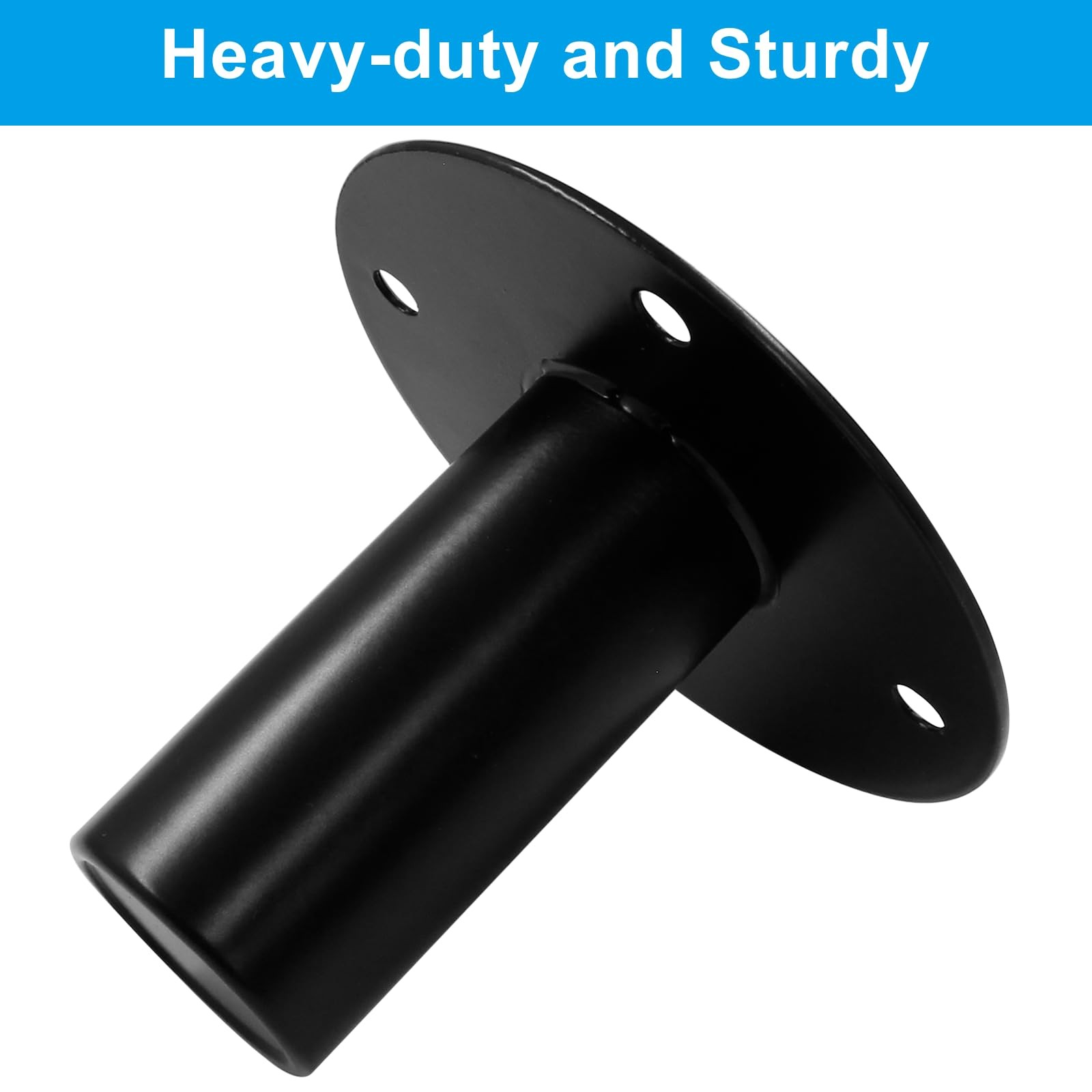 2 PCS Black Metal Speaker Stand Top Bracket 4.25×3.3 Inch Mounts Hat Pole